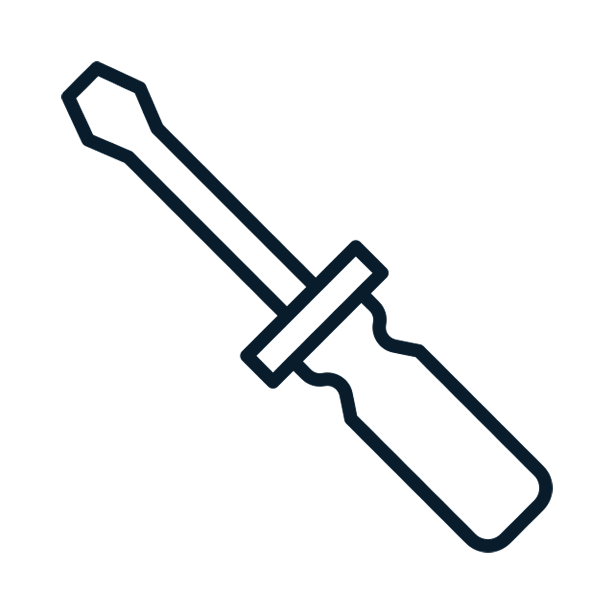 Icon de uma chave de fenda na cor azul escuro